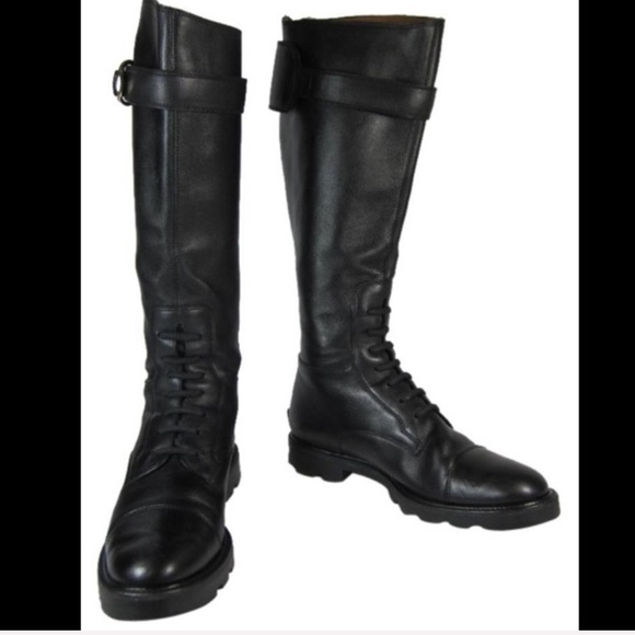 tall black combat boots